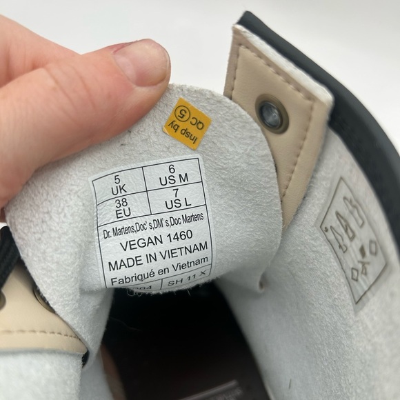 RARE Dr. Martens Vegan Leather 1460 Retro Kemble Lace Up Boots Combat Size 7 Y2K - Picture 14 of 14